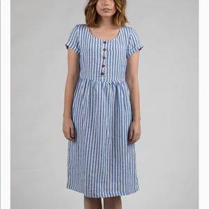 Pyne & Smith striped linen button-up midi dress